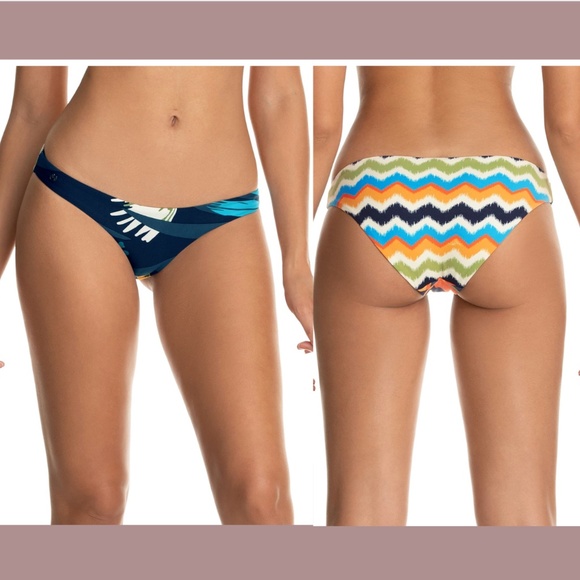 NWT Maaji [ Large ] Hypnotic Flirt‎ Chevron Reversible Bikini Bottom